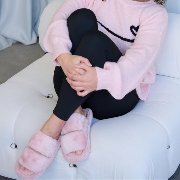 DOUBLE STRAP SLIPPERS - PINK
