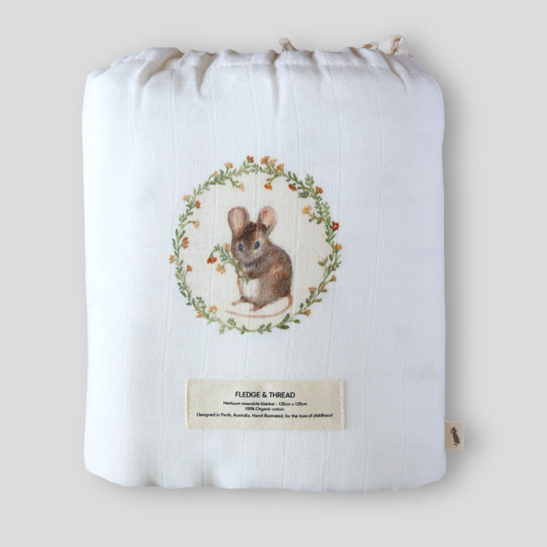 Heirloom Blanket - Mouse & Cream Floral