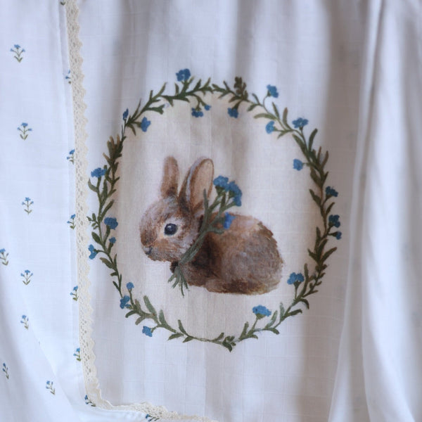 Heirloom Blanket - Bunny & Blue Floral