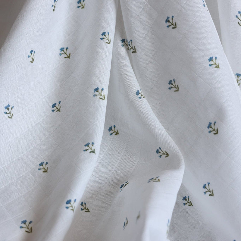 Muslin Swaddle - Blue Floral