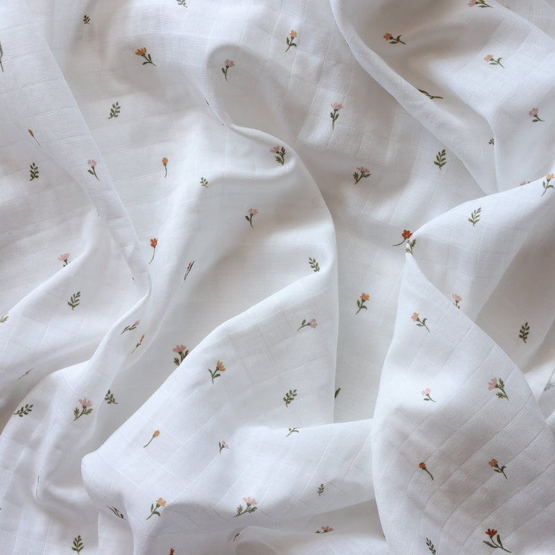 Muslin Swaddle - Cream Floral