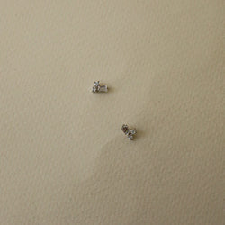 Round and Baguette Diamond Stud Earrings