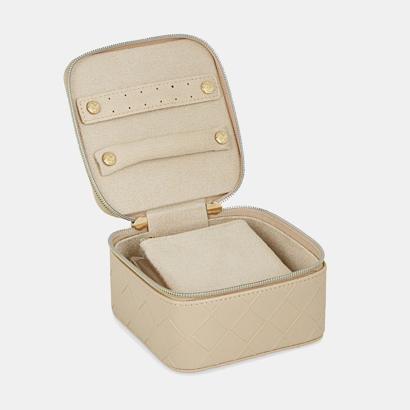 WOVEN JEWELLERY CUBE - SAND