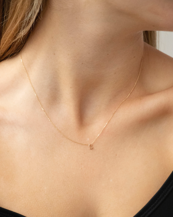 Petite Letter Necklace - Gold